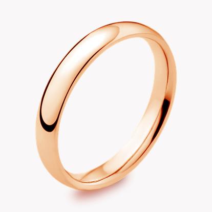 3mm Light Court Wedding Ring in 18ct Rose Gold