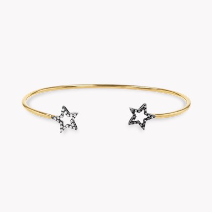 Rosa De La Cruz Star Black and Brown Diamond Bangle 0.12ct in 18ct Rose Gold