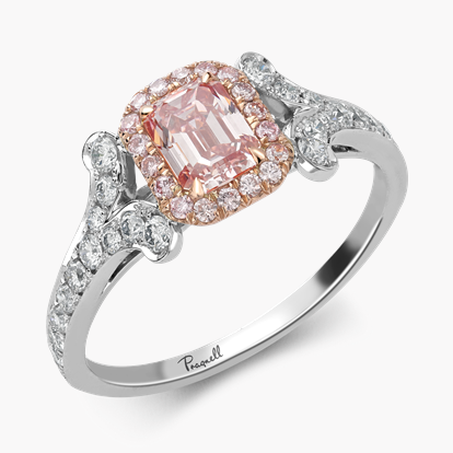 Masterpiece Cléo 0.63ct Fancy Intense Pink Diamond Cluster Ring in Platinum & 14ct Rose Gold