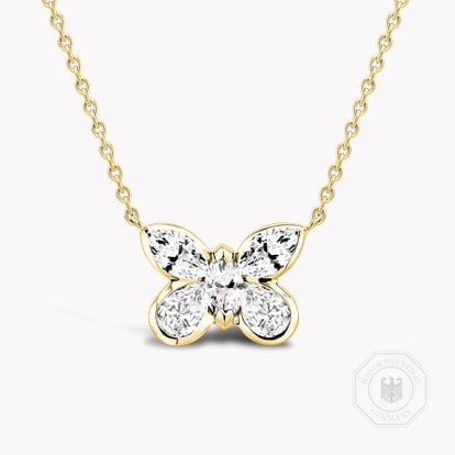 Butterfly Diamond Pendant 1.04ct in Yellow Gold