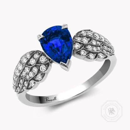 Tiara 1.17ct Sapphire Solitaire Ring in 18ct White Gold