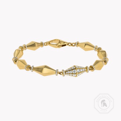 Cleopatra 1.921ct Diamond Gold Faceted Barrel Link Bracelet in 18ct Yellow Gold