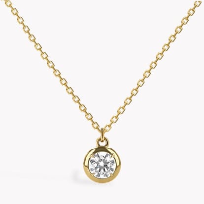 Skimming Stone 0.86ct Botswana Diamond Pendant in 18ct Yellow Gold