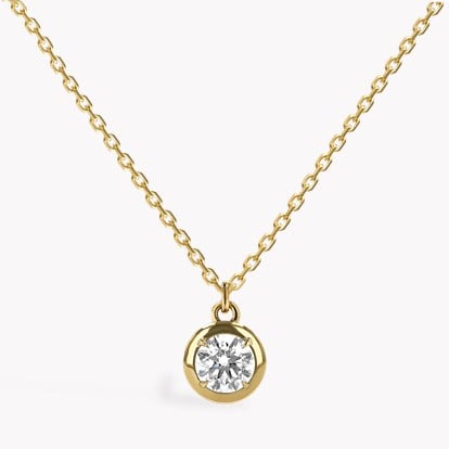 Skimming Stone 0.86ct Diamond Pendant in 18ct Yellow Gold