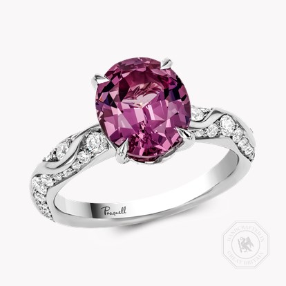 Oval Cut 3.38ct Kitulo Garnet and Diamond Ring