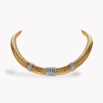 Tubogas Diamond Necklace in 18ct Yellow Gold