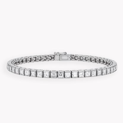Art Deco carré cut diamond line bracelet