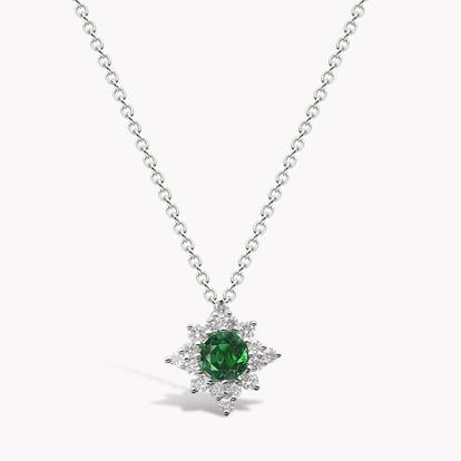 Star Struck Emerald Pendant 0.46ct in 18ct White Gold