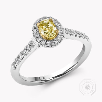 Fancy Yellow Diamond Cluster Ring