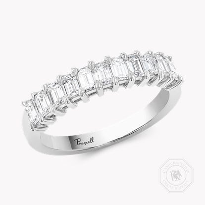 Emerald Cut 0.98ct Diamond Half Eternity Ring in Platinum
