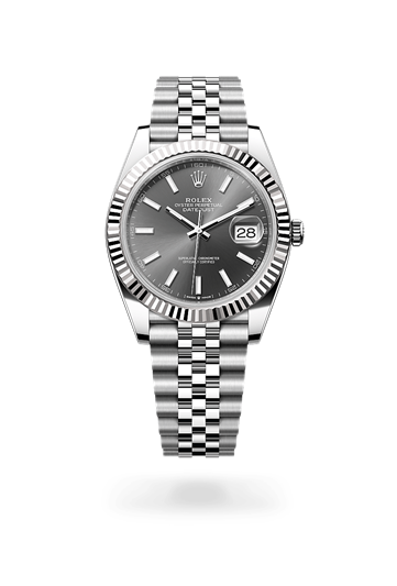 Datejust 41 * Oyster, 41 mm, Oystersteel and white gold with a Slate Fluted bezel and Jubilee, five-piece links bracelet