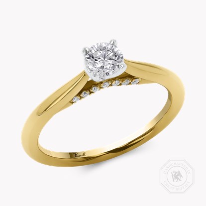 Classic 0.32ct Brilliant Cut Diamond Ring In 18ct Yellow Gold and Platinum