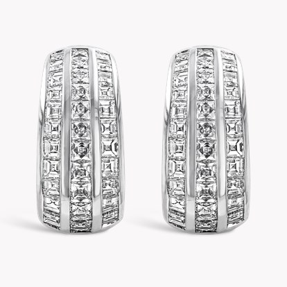 Manhattan Three Row Huggie Earrings 1.33ct in 18ct White Gold