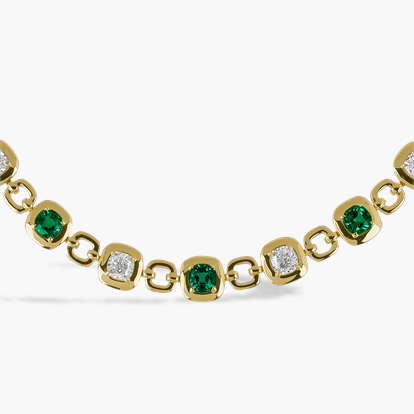 Masterpiece Skimming Stone 7.79ct Emerald and Diamond Necklace