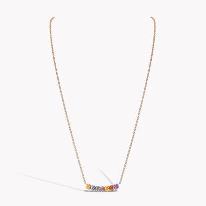 Rainbow Fancy Sapphire Line Pendant