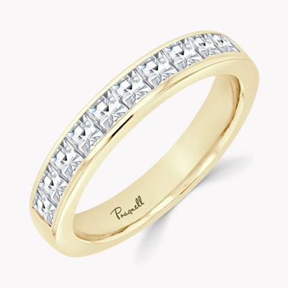 French Cut Diamond Half Eternity Ring
