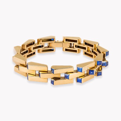 Cartier Square Step Cut 9.90ct Sapphire Bracelet