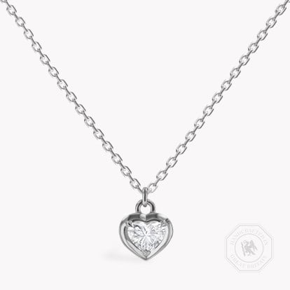 Skimming Stone 0.70ct Botswana Diamond Pendant in 18ct White Gold