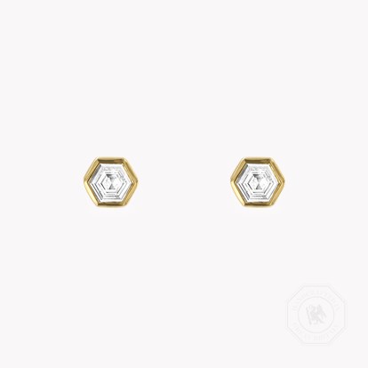 Honeycomb Diamond Solitaire Earrings