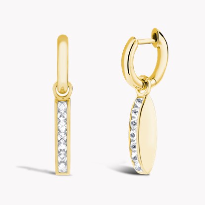 RockChic Inverted Princess Cut Diamond Drop Earrings in 18ct Yellow Gold