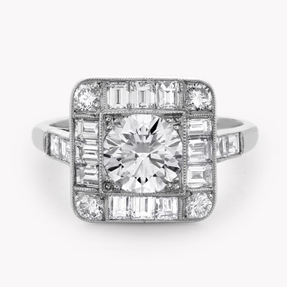 Old Cut 1.26ct Diamond Plaque Ring