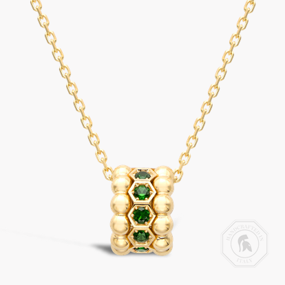 Bohemia Tsavorite Garnet Set Hexagonal Pendant