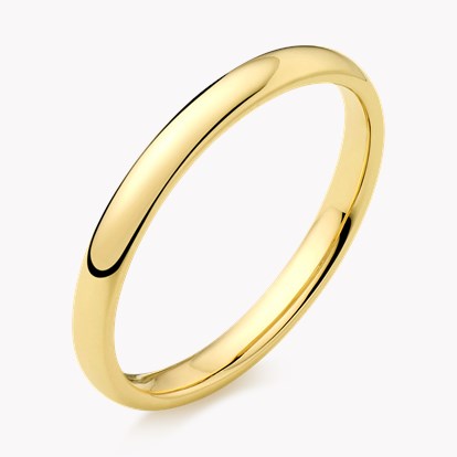 2mm Pragnell Light Court Wedding Ring in 18ct Yellow Gold