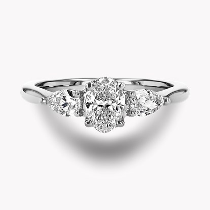 Classic 0.51ct Oval Cut Diamond Three Stone Ring