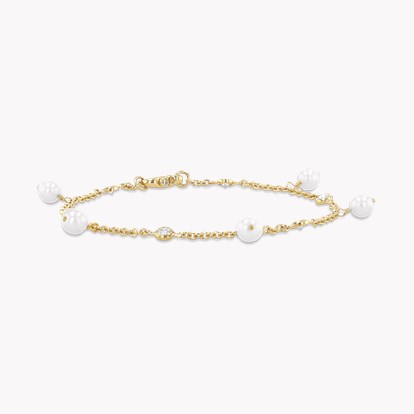 Sundance Pearl and Diamond Bracelet in 18ct Yellow Gold