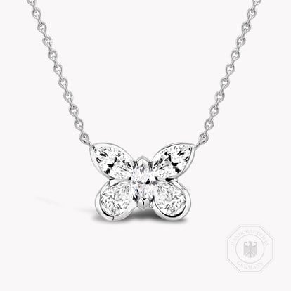 Butterfly Diamond Pendant 1.04ct in White Gold
