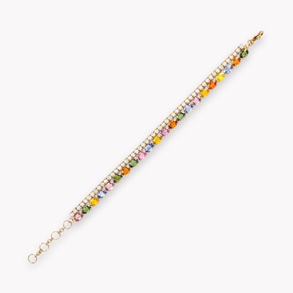 Rainbow Sapphire and Diamond Bracelet