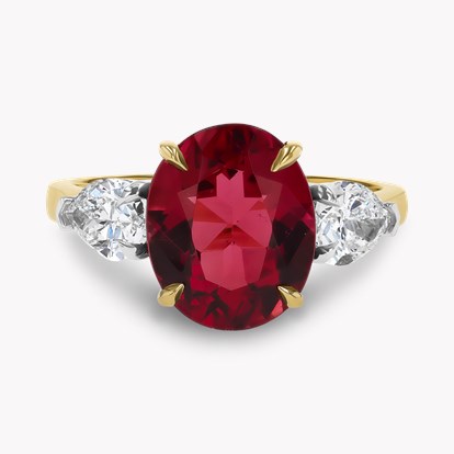 Oval Cut 3.23ct Rubellite and Diamond Ring