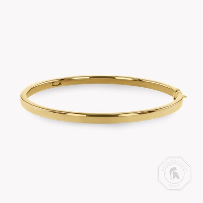 Plain Polished 4mm Square Edge Oval Bangle