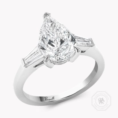 Regency Pear Shaped 2.52ct Diamond Ring in Platinum 