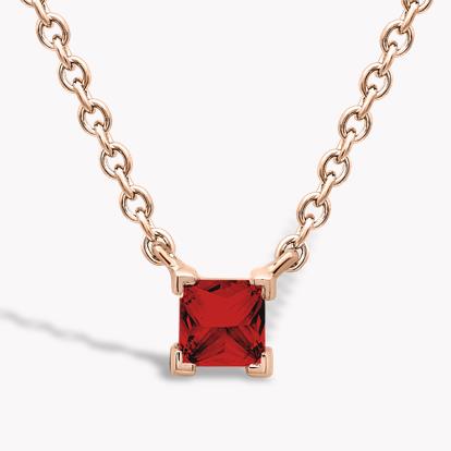 RockChic Ruby Solitaire Necklace 0.37ct in Rose Gold