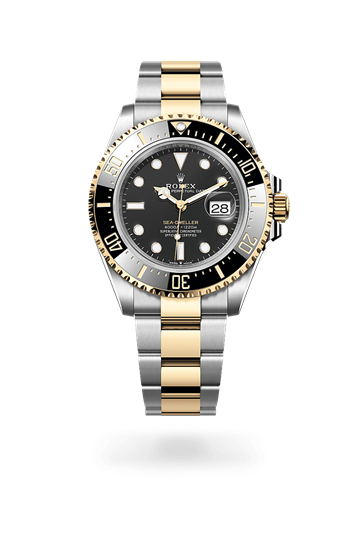 Sea-Dweller * Oyster, 43 mm, Oystersteel and yellow gold with a Intense black Unidirectional rotatable 60-minute graduated, scratch-resistant Cerachrom insert in black ceramic, numerals and graduations coated in gold bezel and Oyster, three-piece solid links bracelet