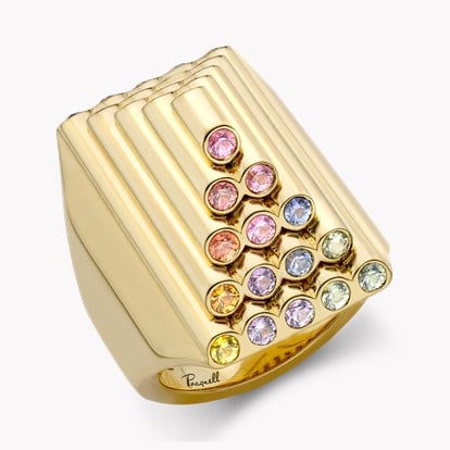 Eclipse 1.73ct Rainbow Sapphire Pyramid Ring in 18ct Yellow Gold