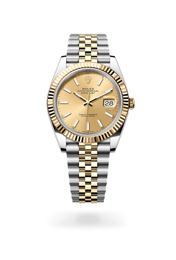 Datejust 41 * Oyster, 41 mm, Oystersteel and yellow gold with a Slate Fluted bezel and Oyster, three-piece solid links bracelet