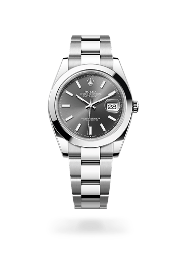 Datejust 41 * Oyster, 41 mm, Oystersteel with a Bright blue Smooth bezel and Oyster, three-piece solid links bracelet