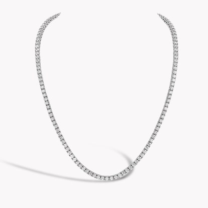 Brilliant Diamond Line Necklace 12.61ct in 18ct White Gold