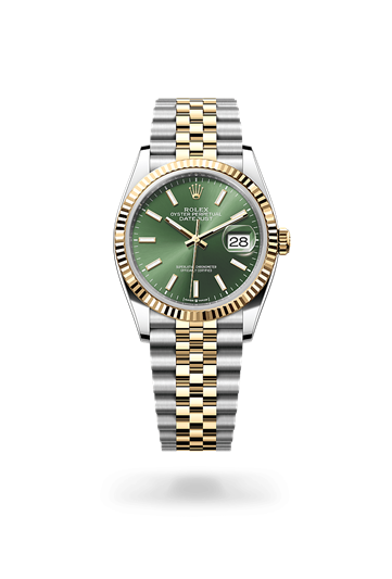 Datejust 36 * Oyster, 36 mm, Oystersteel and yellow gold with a Slate Fluted bezel and Jubilee, five-piece links bracelet