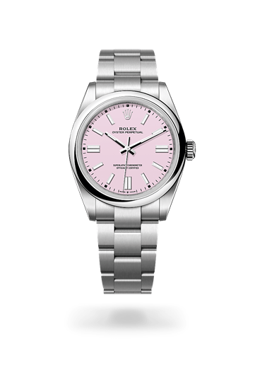 Oyster Perpetual 41 * Oyster, 41 mm, Oystersteel with a Pistachio Domed bezel and Oyster, three-piece solid links bracelet