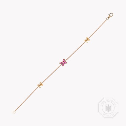 Butterfly Ruby Chain Bracelet 0.74ct in Yellow Gold