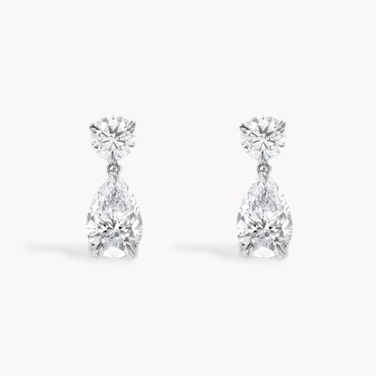 Pear Cut 2.05ct Diamond Drop Earrings in 18ct White Gold