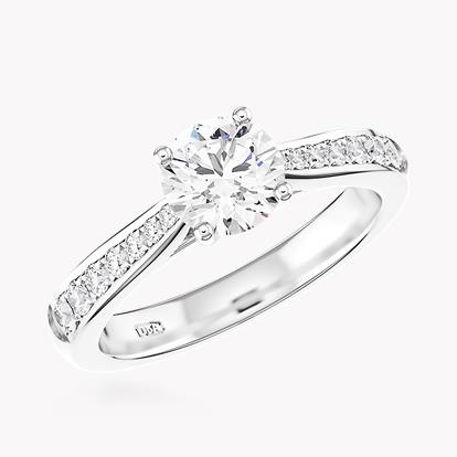 0.70ct Diamond Solitaire Ring Platinum Duchess Setting