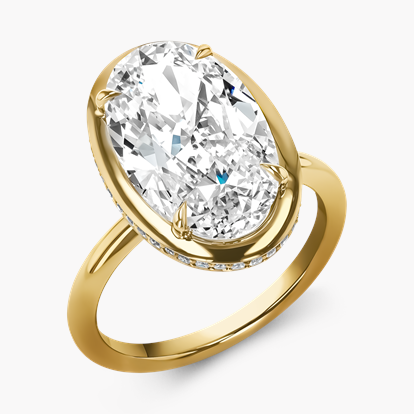 Masterpiece Skimming Stone Type IIA Oval Cut Diamond Ring 5.36ct in 18ct Yellow Gold