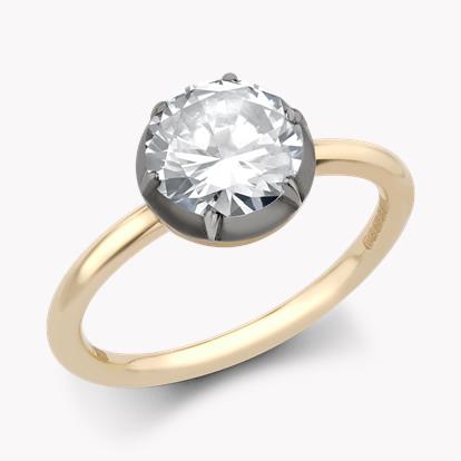 Georgian Setting 1.63ct Diamond Solitaire Ring in 18ct Yellow and White Gold