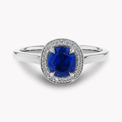 Oval Cut 1.12ct Sapphire and Diamond Cluster Ring