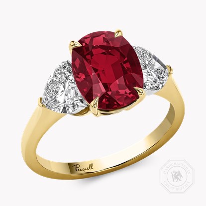 Mozambique Oval Cut Ruby Ring 4.02ct in 18ct Yellow Gold