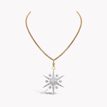 Victorian Old Cut 3.00ct Diamond Star Pendant